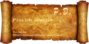 Pinzich Dömötör névjegykártya